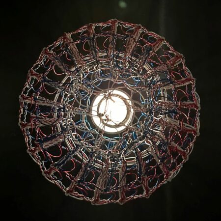 Bougeoir bleu blanc rouge en muselets Magali Lockwood.