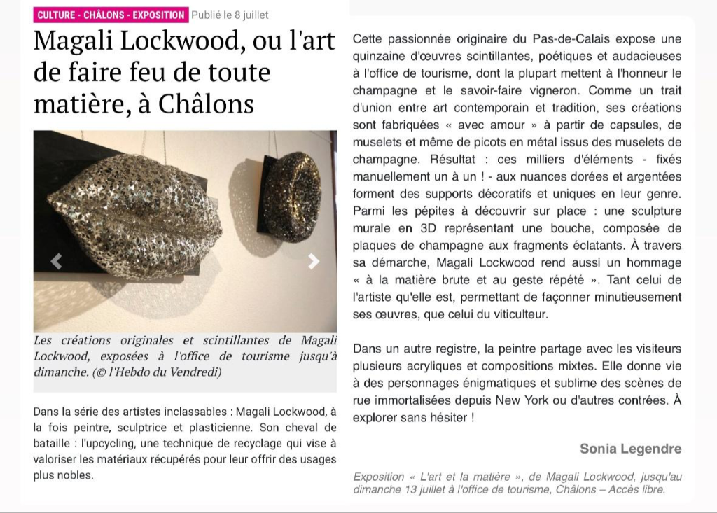 article presse expo Chalons Magali Lockwood